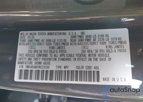 2024 Mazda Cx-50 2.5 S Select из США, поврежденный, VIN 7MMVABAM6RN228598